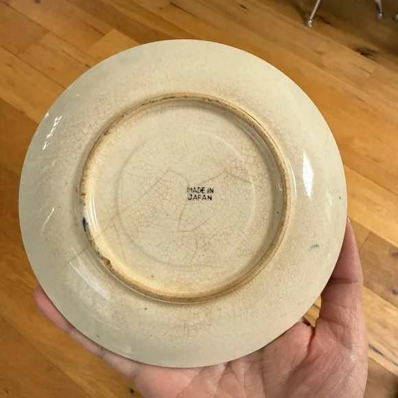 Antique Blue Willow Tea Cup and Saucer - original Japanese - Picture 7 of 7